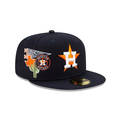 Houston Astros Gorra | New Era MLB City Patch 59fifty Fitted Cap Mexico - Azules